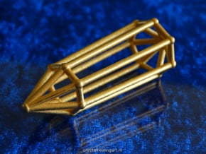 Phi Vogel Crystal - 7 sided in Polished Gold Steel