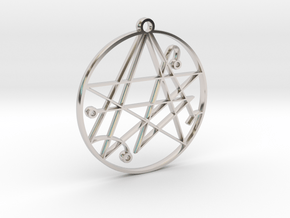 Mystical Cthulhu Symbol Pendant in Platinum