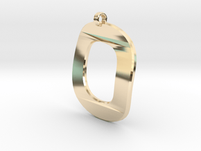 Distorted letter O in 14K Yellow Gold
