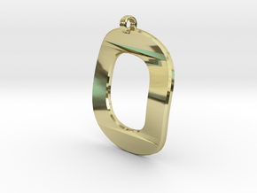 Distorted letter O in 18k Gold Plated Brass