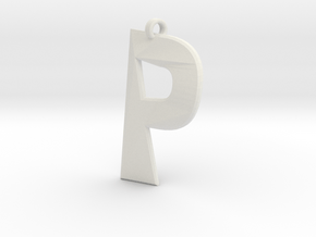 Distorted letter P in White Natural Versatile Plastic