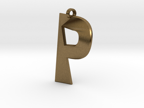 Distorted letter P in Natural Bronze