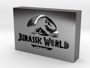 Jurassic World Logo in Polished Silver