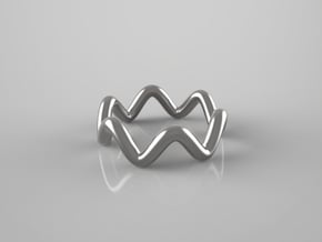 Wavy Ring in Polished Bronzed Silver Steel