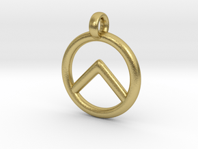 Spartan Shield Pendant/Keychain in Natural Brass