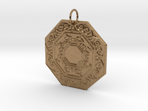 Ornate Octagon Pendant in Natural Brass