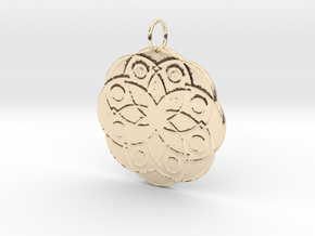 Rose Window Pendant in 14k Gold Plated Brass