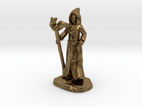 Dragon Cultist with Staff in Natural Bronze