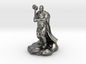 Bald Half Giant With Maul in Fine Detail Polished Silver