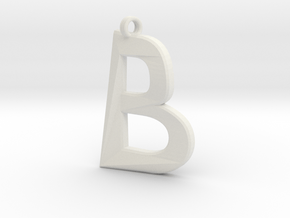 Distorted letter B in White Natural Versatile Plastic