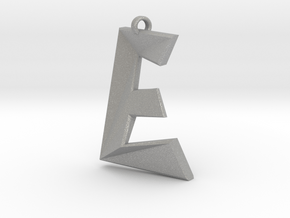 Distorted letter E in Aluminum