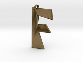 Distorted letter F in Natural Bronze