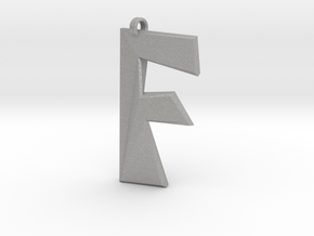 Distorted letter F in Aluminum