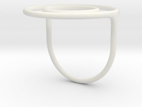 Concentric Circles Ring in White Natural Versatile Plastic: 4 / 46.5