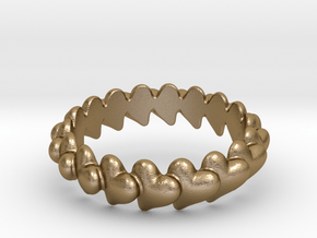 Hearts Bracelet 68 in Polished Gold Steel