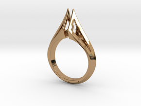 Wire Torc Ring in Polished Brass: 4 / 46.5