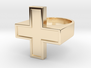 Plus Ring V2 in 14k Gold Plated Brass: 7.5 / 55.5