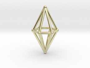 Diamond Light Crystal in 14k Gold Plated Brass