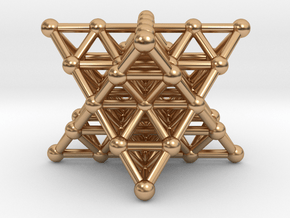 Merkaba Matrix 2 - Star tetrahedron grid in Polished Bronze