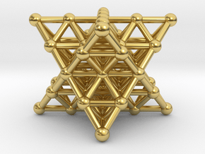 Merkaba Matrix 2 - Star tetrahedron grid in Polished Brass