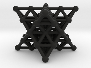 Merkaba Matrix 2 - Star tetrahedron grid in Black Natural Versatile Plastic