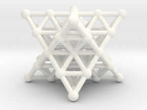 Merkaba Matrix 2 - Star tetrahedron grid in White Processed Versatile Plastic