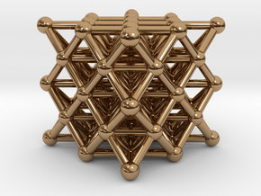 64 Tetrahedron Grid - Isotropic Vector Matrix in Polished Brass