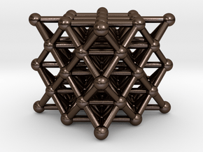 64 Tetrahedron Grid - Isotropic Vector Matrix in Polished Bronze Steel