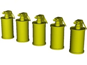 1/24 scale M-18 smoke grenades x 5 in Clear Ultra Fine Detail Plastic