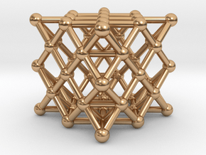64 Tetrahedron Grid - Surface in Polished Bronze