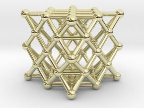 64 Tetrahedron Grid - Surface in 14K Yellow Gold
