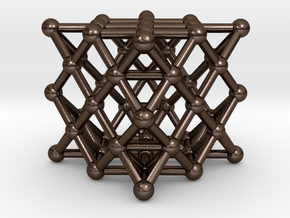 64 Tetrahedron Grid - Surface in Polished Bronze Steel