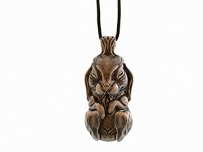 The Sleeping Rabbit - Pendant in Polished Bronze Steel: Small