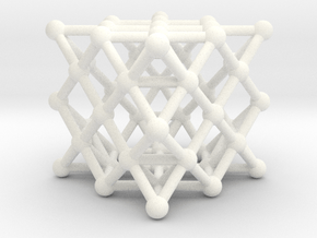 64 Tetrahedron Grid - Surface in White Processed Versatile Plastic