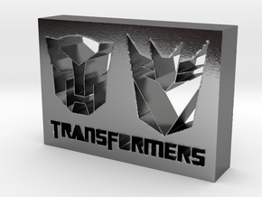 Transformers Logo in Polished Silver