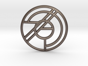 Emblem Pendant in Polished Bronzed Silver Steel