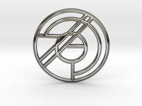 Emblem Pendant in Fine Detail Polished Silver