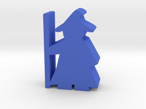 Game Piece, Wizard with cloak and hat in Blue Processed Versatile Plastic