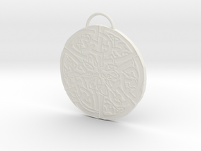 Celtic Knot Pendant 5 in White Natural Versatile Plastic: Small