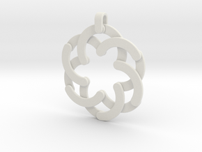 Expandable Hexagonal Pendant  in White Natural Versatile Plastic