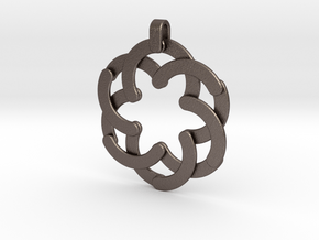 Expandable Hexagonal Pendant  in Polished Bronzed Silver Steel
