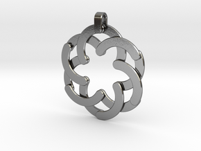 Expandable Hexagonal Pendant  in Polished Silver (Interlocking Parts)