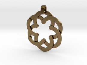 Expandable Hexagonal Pendant  in Natural Bronze (Interlocking Parts)