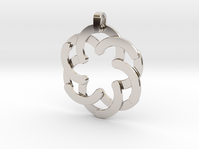 Expandable Hexagonal Pendant  in Rhodium Plated Brass