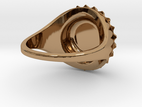 Beer Cap Ring S B in Polished Brass: 3 / 44