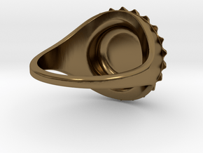Beer Cap Ring S B in Polished Bronze: 3 / 44