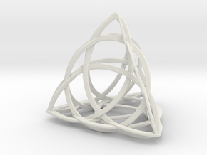Celtic Knot Tetrahedron in White Natural Versatile Plastic