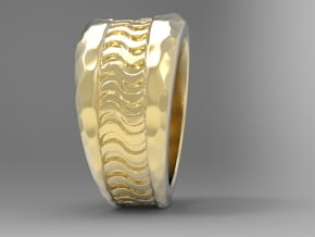 Wave Ring G in 18k Gold Plated Brass: 10 / 61.5