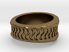 Wave Ring S B in Polished Bronze: 3 / 44