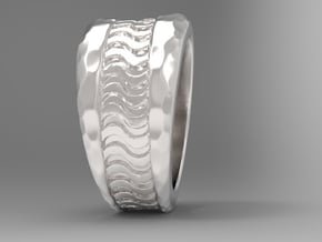 Wave Ring S B in Polished Silver: 10 / 61.5